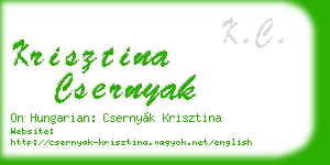 krisztina csernyak business card